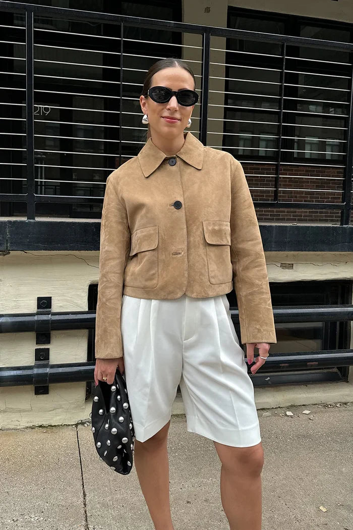 SPLIT SUEDE LEATHER JACKET WITH POCKET