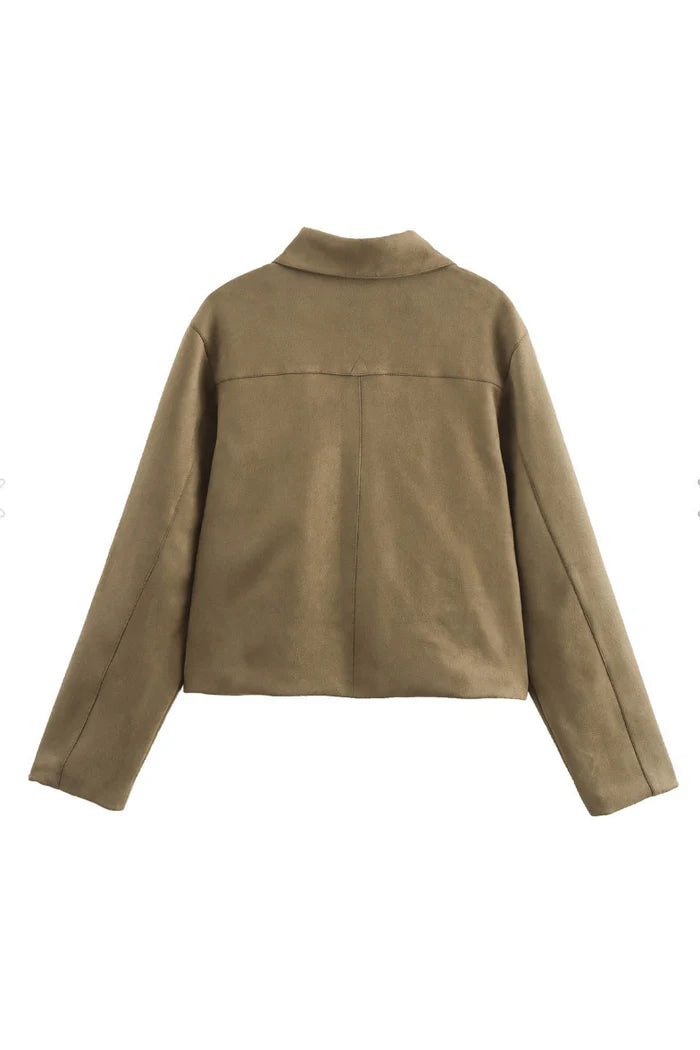 SPLIT SUEDE LEATHER JACKET WITH POCKET